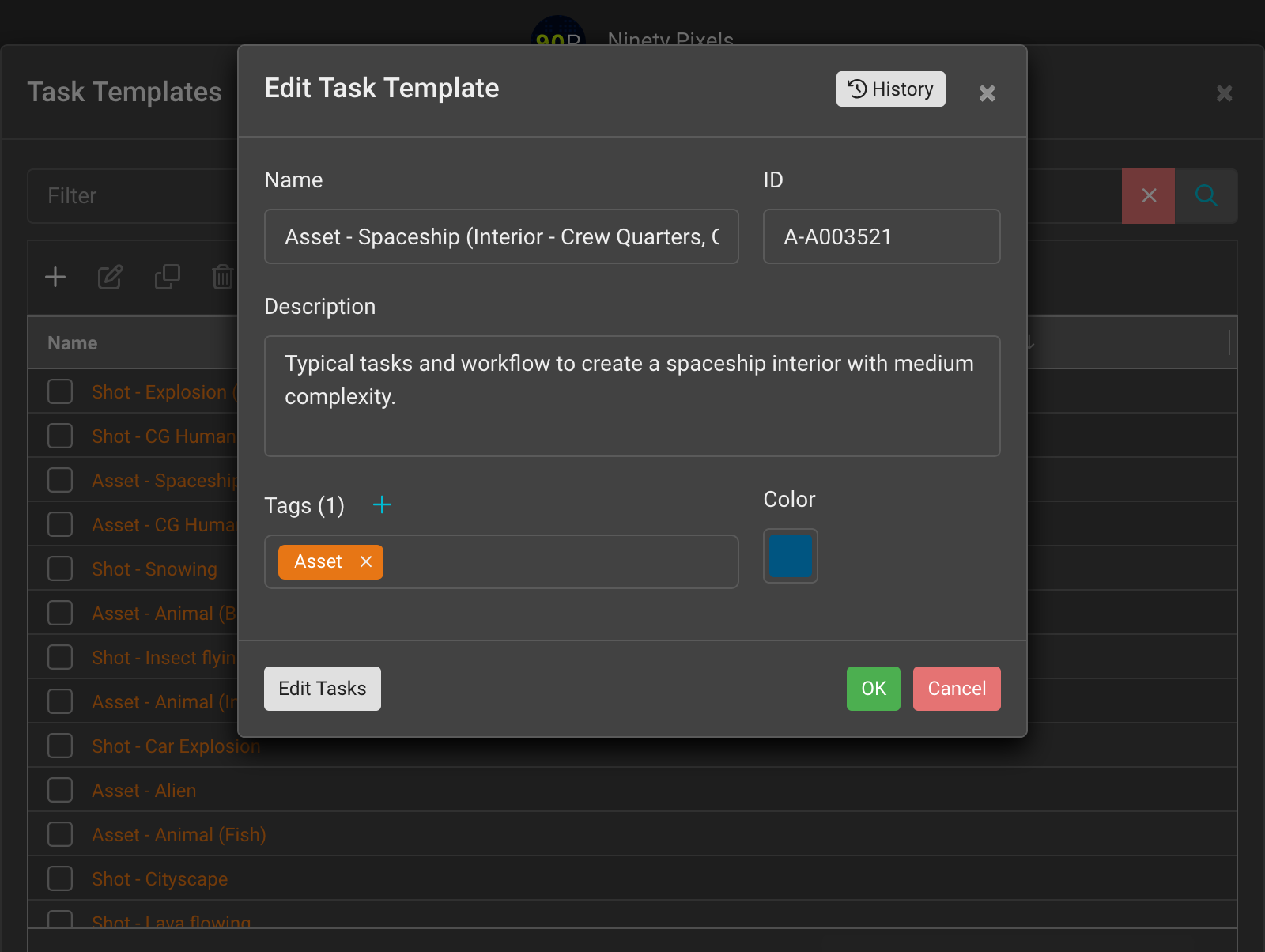 Task templates capture project knowledge
